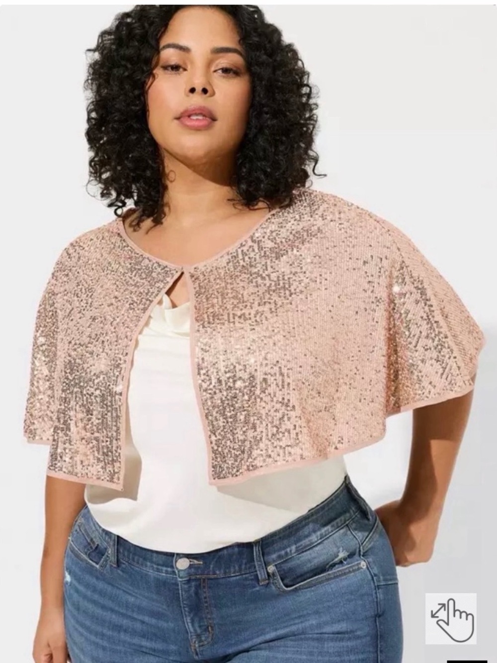 torrid Rose Gold Sequin Capelet Shrug